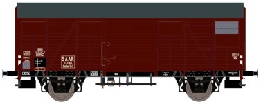 Exact-Train EX20910 - H0 - gedeckter Güterwagen Gmsh54 EUROP mit braunen Luftklappen der SAAR; Ep. III
